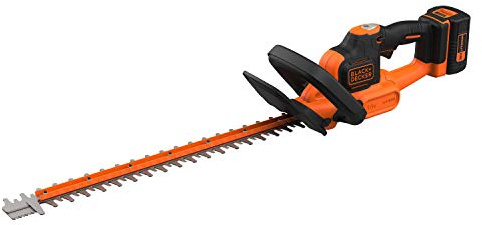 BLACK+DECKER 36V Akku-Heckenschere mit POWERCOMMAND (55cm Messerlänge, 22 mm Schnittstärke, mit Saw Blade Sägeblattspitze, ideal für größere Hecken, inkl. Akku & Ladegerät) BCHTS3625L1-QW