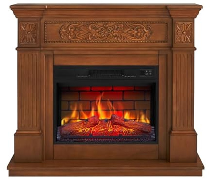 ArtiFlame Elektrischer Kamin Toscana AF23BS, Eiche | 1800 W, freistehend, mit Heizfunktion, realistischer 3D-Flammeneffekt, LED-Beleuchtung