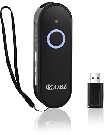 OBZ 1D 2D Bluetooth Barcode Scanner Kabellos, Wireless QR Code Scanner USB | Tragbarer Handscanner 3-in-1 Bluetooth & USB Kabel & 2.4G für iOS, Android, Windows, Tablet, Phone, PC