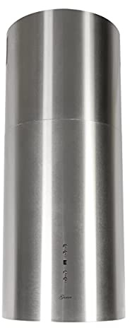 GURARI Inselhaube GCH I 385 36 IS Prime, Runde Insel Dunstabzugshaube 36 cm, Edelstahl, Deckenhaube, 1000m³/h, Unterseite aus Edelstahl, 4 Stufen,Display, LED Beleuchtung,Randabsaugung