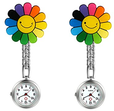 Avaner Uhren Krankenschwesteruhr Cartoon Taschenuhr Schwesteruhr mit Clip Kitteluhr FOB Uhr Pflegeruhr Analog Quarzuhr für Arzt Doktor Krankenschwester Medical
