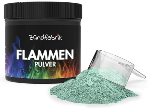 NaturFabrik Zündfabrik (Flammen Pulver 300 g) in Vorratsdose & Dosierlöffel | Feuerpulver für buntes Feuer | Trockenpulver für Flammenfärbung | Feuer Farbe für Feuerstellen, Kamin, Ofen