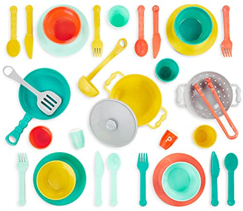 B. toys - Mini Chef Küchen Set - Zubehör für die Spielküche - Kochgeschirr, Geschirr, Utensilien - 33-teiliges Spielset für Kinder - Pretend Play Spielzeug - 3 Jahre +