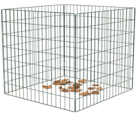 TRUTZHOLM Metall Kompostgitter Gartenkomposter werkzeugloser Aufbau 90 × 90 x 70 cm Stahldraht pulverbeschicht grün 10 × 4 cm Maschenweite