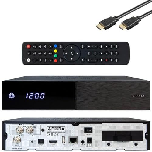 AB Pulse 4K UHD Sat Receiver (2X DVB-S2X Sat, Linux E2, PVR, H.265, HDR10, Ultra HD 2160p, 2 GB RAM & 8 GB Flash, USB 2.0, HDMI, CI, CA-Kartenleser, MicroSD-Slot, LAN, schwarz, 1TB)
