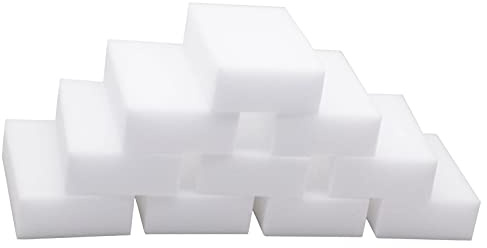 10 Stück Schwamm,radierschwamm,der ideale Reinigungs Schwamm,für alle Arten von Schmutz & Verunreinigungen in Küche, Bad, Möbeln,Türen, Computer-Zubehör geeignet. (10 x 6 x 2cm, Weiß)