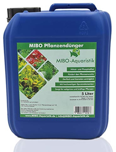 MIBO Pflanzendünger 5000 ml Kanister ausreichend für 50.000 L Aquariumdünger Volldünger mit Spurenelemente für gesundes Pflanzenwachstum