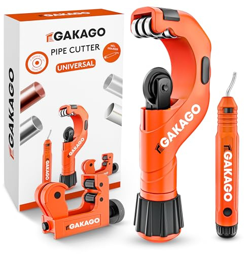 Gakago Rohrschneider Set 3-50mm mit Entgrater - Vielseitiger Rohrabschneider für alle gängigen Metalle wie Edelstahl, Kupfer, Aluminium, Stahl oder Kunststoff (bspw. PVC & PE) auch als Verbundrohr