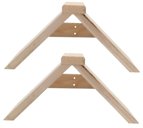 Happyyami Holz Sitzstange für Kleine Papageien, Erhöhten Ruheplatz, 2 Stück | Naturholz, Helle Oberfläche, zum Spielen und Trainieren, für Vogelshop, Dachboden, Display
