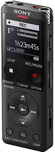 Sony ICD-UX570B Digitales Diktiergerät (OLED Display, 4GB Speicher, Micro SD) schwarz