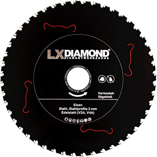 LXDIAMOND Hartmetall Sägeblatt 305mm x 30,0mm Z56 für Eisen Stahl Edelstahl V2A V4A Stahlprofile Bleche Stahl Kreissägeblatt passend für Kappsägen Handkreissägen Metall-Trennsägen Tischsägen 305x30