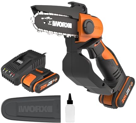 WORX WG324E Akku-Einhand-Astsäge 20V - 12cm Schwertlänge - leicht & bequem - PowerShare kompatibel - mit Akku und Ladegerät
