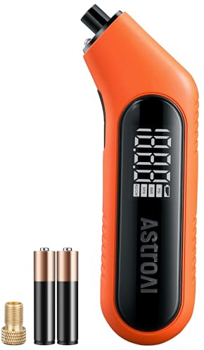 AstroAI Reifendruckprüfer Digitaler luftdruckprüfer 300 PSI Große Display mit Taschenlampe,ANSI 2A Hochpräzision, Schraderventilen kompatibel, 4 Einheiten, Presta-Ventiladapter inklusive, AAA-Batterie