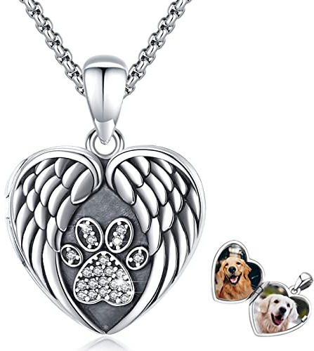 Eusense Medaillon zum Öffnen für Bilder Foto Medaillons Kette 925 Silber Anhänger Geschenke für Damen Mama Mädchen Tochter Muttertag Vatertag