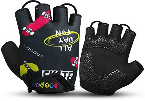 KONVINIT Kinder Fahrradhandschuhe Sommer, Halbfinger Radhandschuhe für Jungen Mädchen 2-10 Jahre, Atmungsaktiv mit Rutschfesten Silikon-Pads, Fahrrad Handschuhe Kinder