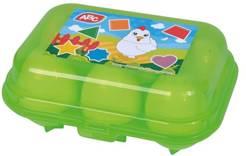 Simba 104010179 - ABC Eierformensortierer, 6 Eier mit bunten Formen zum Entdecken, sortieren, Babyspielzeug, 7cm, ab 12Monate