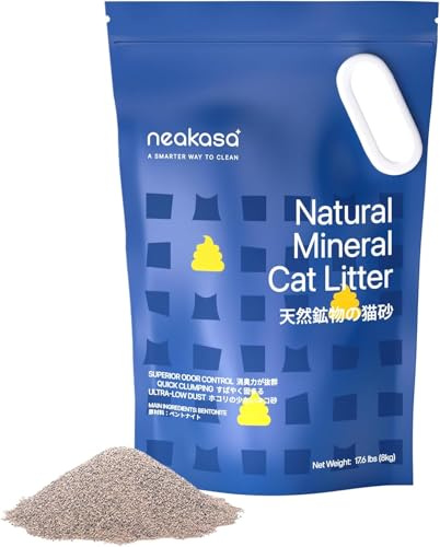 Neakasa Mineral Katzenstreu für Selbstreinigende Katzentoilette | Klumpstreu mit Aktivkohle, 99,9% staubfrei, Starke Geruchsbindung bis zu 14 Tage, schnell klumpend
