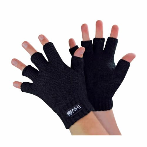 THMO Kinder Handschuhe Ohne Finger für Winter Thermo Fleece Thinsulate Handschuhe für Jungen und Mädchen