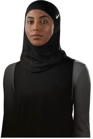 Nike Damen Pro Hijab 2.0 Sport Hijab Trainingskopftuch Running Fitness Training atmungsaktiv, Black/White, M/L