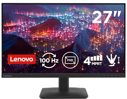 Lenovo L27-41 | 27'' Full HD WLED Monitor | 1920 x 1080 | 16:9 | 100Hz | 4ms Reaktionszeit | HDMI | VGA | 3-seitig IPS Panel | Raven schwarz | 4.1 kg