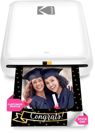 KODAK Step Sofort-Smartphone-Fotodrucker - Tragbarer Mini-Farb-Mobilfotodrucker - Zink 2x3” Klebefotos - Bluetooth-kompatibel mit iOS- & Android-Geräten - Spaßige Bearbeitungs-App - Weiß