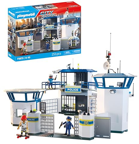 PLAYMOBIL | City Action | Polizei-Kommandozentrale | Polizei-Spielzeug | Abenteuer-Spielzeug für Kinder ab 4 Jahren | Fördert Rollenspiele & Kreativität | Mit Spielfiguren & Zubehör | 71873