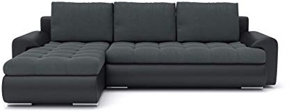 Tokio VI - Ecksofa mit Schlaffunktion und Bettkasten B:234cm, T:160cm, H:85cm, Wohnlandschaft mit Bettkasten! (Cas 574+ Soft 11 Links)