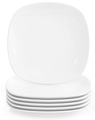 MALACASA, Serie Elisa, 6 teilig Set 7,4" Porzellan Dessertteller 19x19x1,9cm Kuchenteller Tafelservice für 6 Personen
