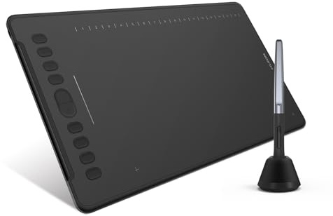 HUION Inspiroy H1161 Grafiktablett, 11x6 Zoll, 10 Tasten | 10 Express-Tasten, Touch-Strip, Für Online-Fernarbeit, Windows Mac Chromebook