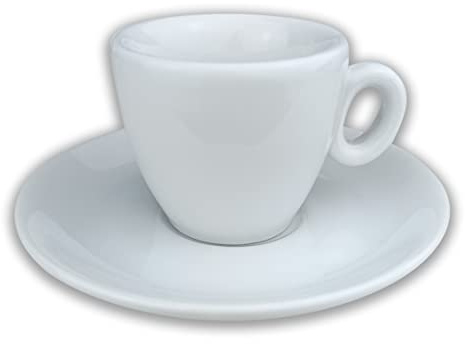 Ikolife Espressotassen Set - dickwandig – 4-teilig – 59 ml – Made in Italy (2 Tassen + 2 Untertassen)