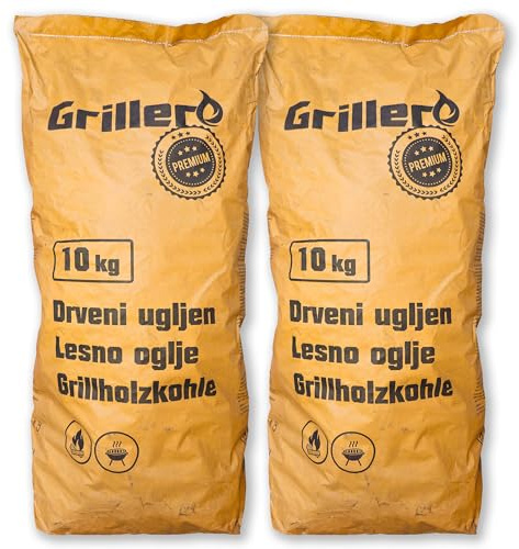 Energie Kienbacher® Holzkohle Buche 20 kg Grillkohle Kohle Restaurant Gastro Qualität Premium große Stücke BBQ Grillkohle Steakhouse Charcoal für Holzkohlegrill Grill Smoker Dutch Oven (2 x 10 kg)