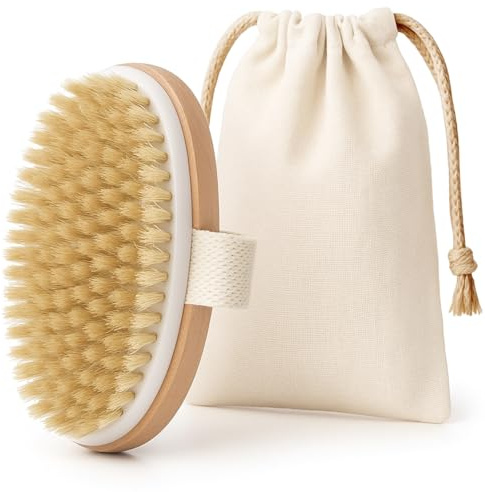 LAC FOR YOU Trockenbürste Lymphdrainage | Massagebürste Körper, Dry Brush | Anti-Cellulite, Peeling und Massage, stimuliert die Durchblutung, erneuert die Haut