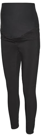 MAMALICIOUS Damen Mllucy Black Slim Pant A. Noos, Black Denim, L