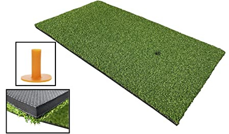 LL-Golf Golf Abschlagmatte 60x30 cm/Übungsmatte | Übung Training Matte / inklusive Gummi Tee / ideal zum Trainieren des Golfschwung im Garten oder Garage