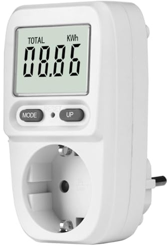 MECHEER Stromverbrauchsmesser Energiekostenmessgerät Stromzähler für Steckdose, Energiemessgerät Stromverbrauchszähler Strommessgerät 5 Modi LCD Wattmeter KWH Strommesser Überlastungswarnung 3680W