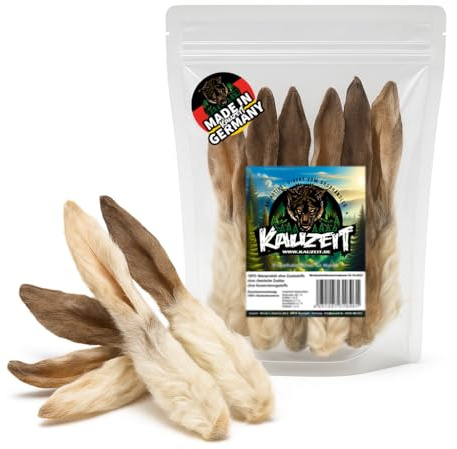 1 Kg ca. 80 Stück Kaninchenohren mit Fell fettarm Barf wie Schweineohren Rinderohren Kausnack Kauartikel