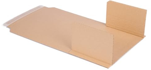 verpacking Buchverpackungen 217 x 155 x 10-50 mm DIN A5 BV-1 Braun [Größe und Stückzahl wählbar] Wickelverpackung Versand 100 Stück