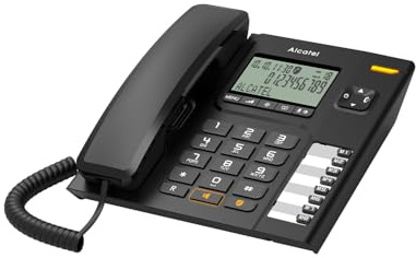 ALCATEL T78 - Schnurgebundenes Festnetztelefon - Großes alphanumerisches Display - Freisprechfuntion - Anrufsperre - Visuelle Anrufanzeige - Wahlwiederholungstaste - 8 Direktwahltasten -Schwarz