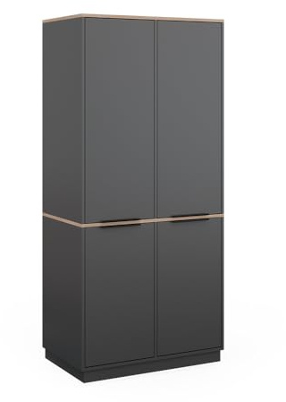 Vicco Kleiderschrank Betti, Anthrazit/Sonoma, 82 x 179 cm | mit 4 Türen, zur Aufbewahrung von Kleidung und kombinierbar mit Serienmöbeln