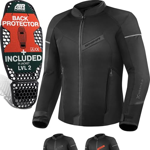 SHIMA X-Mesh Motorrad Jacke mit Protektoren Damen und Herren AirForce Rückenprotektor Motorradjacke Sommer Wasserdicht