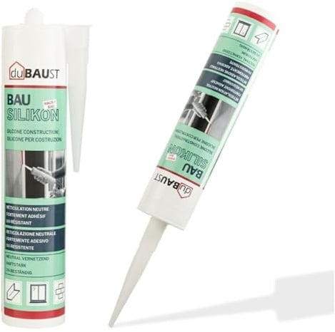 dubaust BAS24 Bausilikon Fenstersilikon Neutralsilikon Innen/Aussenbereich witterungsbeständig hochelastisch 310ml Kartusche (transparent)