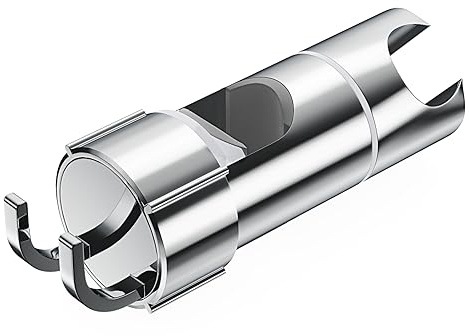 Alyvisun Verstellbarer Duschhalterung mit 2 Haken, Universal Duschkopfhalterung Ohne Bohren für 18–25 mm Duschstange, Verchromt Handbrause Halterung, for 19-22 mm Duschköpfe