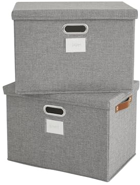 Bagnizer Faltbare Aufbewahrungsboxen 2PCS Grau 43x30x30cm