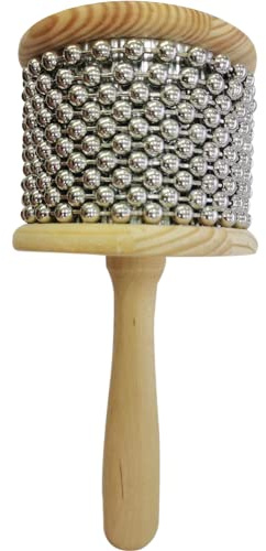 1 Stück Holz Cabasa Metall Perlen Kette & Zylinder Pop Hand Shaker Percussion Instrument Für Klassenroom Band Mittelgröße, 9 cm