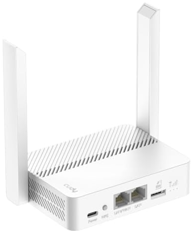 Cudy Neuer LT300 4G LTE WLAN-Router 300 Mbit/s, kompatibel mit Allen Betreibern, 2×2 MIMO, Keine Konfiguration erforderlich, OpenVPN, WireGuard