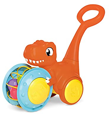 Toomies E73254 Tomy Pic & Push T. Rex, Children, Jurassic World, Educational Push & Go Vehicle, Colourful Dinosaur Toy for Baby Boys & Girls Aged 12 Months +, Multicoloured