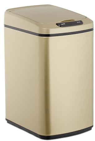 Relaxdays Sensor Mülleimer 12l, eckiger Abfalleimer mit Deckel & Inneneimer, Küche & Bad, Automatik Mülleimer, Farbwahl