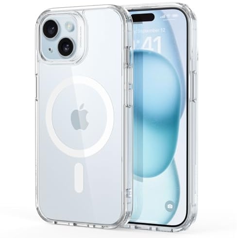 ESR für iPhone 15 Hülle, Kompatibel mit MagSafe, Militärnorm Schutz Magnetisches HandyHülle Case für iPhone 15, Vergilbungsbeständig Kratzfeste Rückseite, Classic Series Schutzhülle, Klar