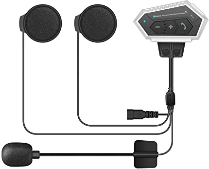 OBEST Motorradhelm Bluetooth Headset, Motorrad Kabellos Kopfhörer | Wasserdicht Winddicht Helm Ohrhörer, GPS Musik Anrufsteuerung für Outdoor Radfahren Skifahren