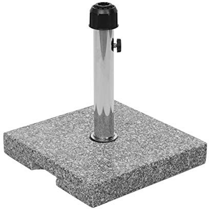 Mendler Sonnenschirmständer HWC-F92, Schirmständer Schirmhalter, Granit - 23kg eckig grau